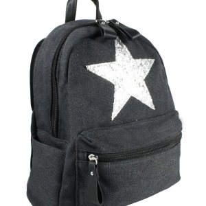 Glitter Star Canvas Convertible Strap Backpack