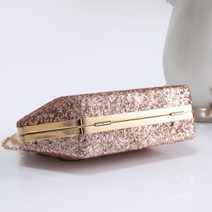Womens Small Hexagon Glitter Diamanti Evening Clutch Bag - Image 5