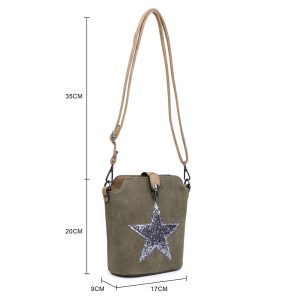 Glitter Shiny Star Design Small But Roomy Handbag Cross body Shoulder Bag - Image 4