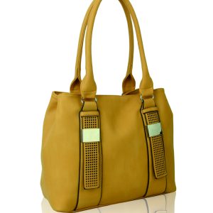 Women Double Compartments Spacious Faux Leather Large Size Tote Bag Hobo Shopper Handbag