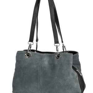 Real Italian Suede Vivid Colours Small 3 Compartments Tote Bag Stylish Shoulder Handbag