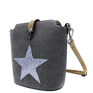 Glitter Shiny Star Design Small But Roomy Handbag Cross body Shoulder Bag