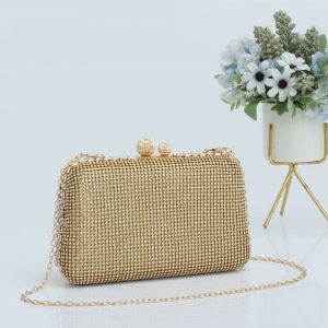 New Women Shiny Crystal Clasp Rhinestone Evening Clutch Bag Wedding Bridal Party