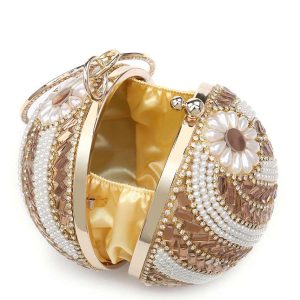 Spiral Shiny Ball Shape Evening Clutch Bag - Image 2