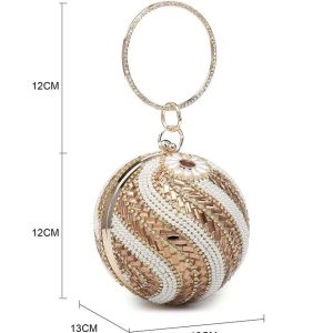Spiral Shiny Ball Shape Evening Clutch Bag - Image 4