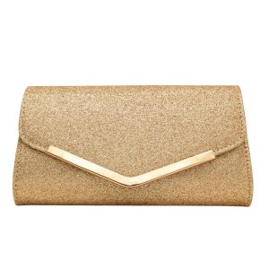 Elegant Envelope V Design Sparkling Clutch Handbag