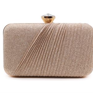 Luxury Pleated Style Clutch Evening Bag