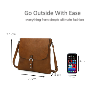 Casual Flap Closure Handbag Top Zip Simple Shoulder Crossbody Bag - Image 2