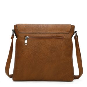 Casual Flap Closure Handbag Top Zip Simple Shoulder Crossbody Bag - Image 4