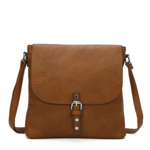 Casual Flap Closure Handbag Top Zip Simple Shoulder Crossbody Bag