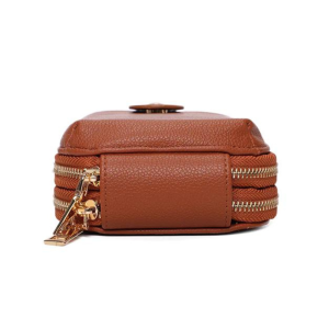 Multi-Compartment Phone Handbag Wide Strap PU Leather Shoulder Crossbody Bag - Image 6