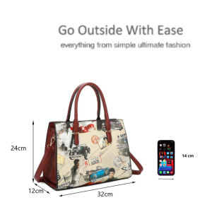 Women's Elvis Presley Shopper Double Handle Tote PU Leather Handbag Shoulder Crossbody Bag - Image 2