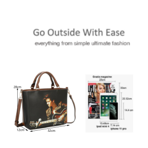 Ladies Rock n' Roll Elvis Presley Handbag Shoulder Timeless Fashion with Crossbody Strap - Image 3