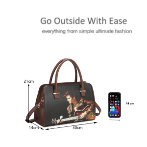 Ladies Trendy Elvis Presley Timeless Rock n' Roll Handbag Shoulder with Crossbody Strap - Image 2