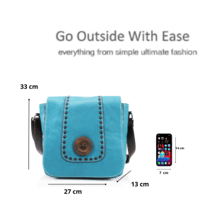 Women's Full Flap Stitch Big Button Design Handbag Multi Pockets Shoulder Bag Handbag Crossbody Bag - Image 2