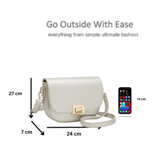 Full Flap Gold Buckle Lightweight PU Leather Shopper Multi-Pockets Handbag Shoulder Crossbody Bag - Image 2