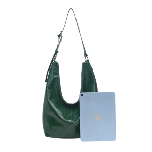 Shiny Patent Leather Roomy Hobo Slouchy Lightweight Tote Shopper Shoulder Handbag - Image 3
