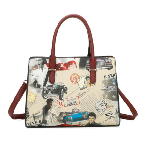 Women's Elvis Presley Shopper Double Handle Tote PU Leather Handbag Shoulder Crossbody Bag - Image 3