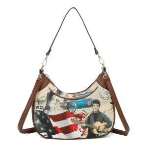 Women's Timeless Fashion Elvis Presley Tote PU Leather Handbag Shoulder Crossbody Bag - Image 3