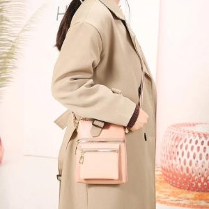 Small Lightweight Multi-Zipper Slim Messenger Phone Sling Shoulder Crossbody Bag with Small Purse - Image 6