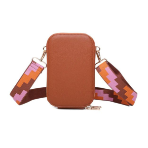 Multi-Compartment Phone Handbag Wide Strap PU Leather Shoulder Crossbody Bag - Image 3