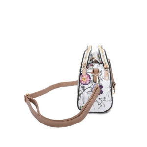 Floral Prints Handbag Double Ring Tassel Shopper Lightweight Shoulder Crossbody Bag - Image 3