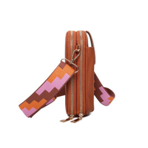 Multi-Compartment Phone Handbag Wide Strap PU Leather Shoulder Crossbody Bag - Image 5
