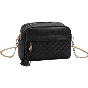 Lightweight Quilted Tassel Classic Design PU Leather Crossbody Shoulder Handbag With Chain Strap