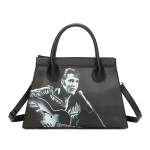 Women's Classic Elvis Presley Trapezoid Shape Handbag Shoulder Trendy Fashion with Crossbody Strap