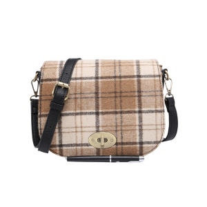 Plaid Pattern Multi-Colour Flap Zip Lightweight Shopper Small Messenger Shoulder Handbag CrossBody Bag