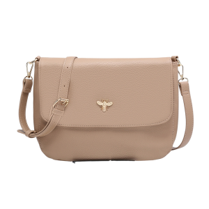 Gold Bee Top Flap Lightweight PU Leather Shopper Mult-Pockets Handbag Shoulder Crossbody Bag - Image 1