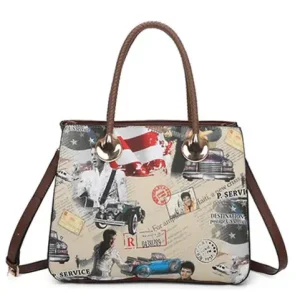 Women's Classic Elvis Presley Shopper Tote Handbag Shoulder Trendy Fashion with Crossbody Strap