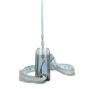 Double Compartments Tassel Canvas Strap Crossbody Bag - Image 5