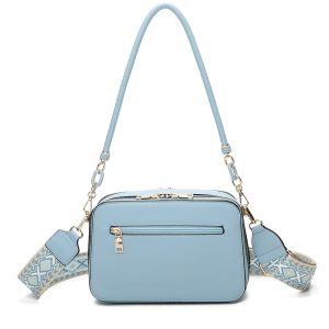 Double Compartments Tassel Canvas Strap Crossbody Bag - Image 2