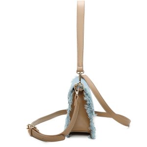Canvas Denim Fashion Handbag Top Handle Stylish Shoulder Bag with Long Strap - Image 4