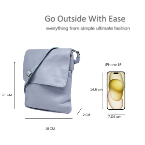 Stylish Flap Small Genuine Italian Leather Crossbody Bag - Image 3