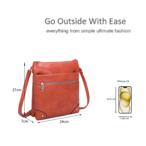 Slim Double Compartments Multi Pockets Crossbody Bag - Image 4