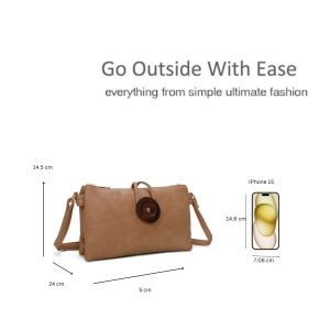 Big Button Slim Handbag Crossbody Bag - Image 3