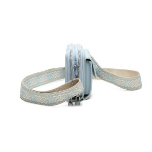 Front ZIip Double Section Wide Strap Crossbody Bag - Image 4