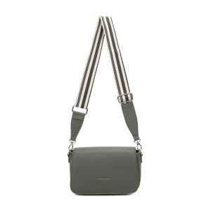 Flap Crossbody Bag with Wide Printed Strap - Image 1