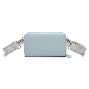 Front ZIip Double Section Wide Strap Crossbody Bag - Image 2