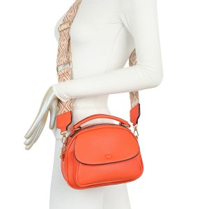 Front Zip Pocket Double Compartments Canvas Cross-body Bag - Image 6