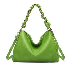 Braided Handle Stylish Slouch Tote Shoulder Bag