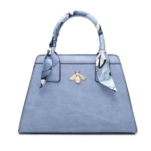 Silk Scarf Decoration Handbag Gold Bee Shopper Tote Shoulder Bag