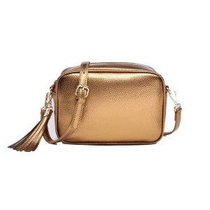 Shiny Metallic Camera Handbag Crossbody Bag