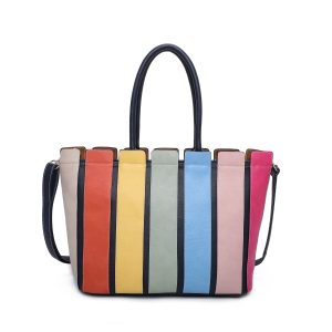 Multi Colour Striped Tote Shoulder Bag