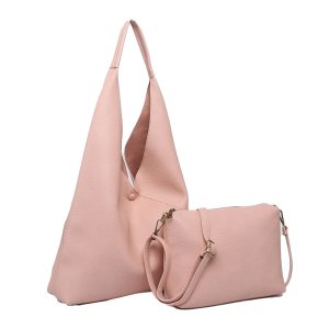 Large 2in1 Hobo Slouch Tote PU Leather Handbag