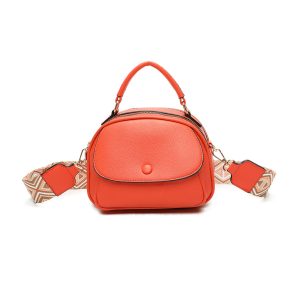 Front Zip Pocket Double Compartments Canvas Cross-body Bag