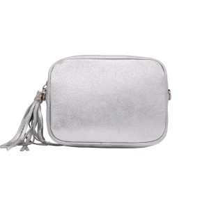 Tassel Charm Genuine Italian Leather Camera Handbag Crossbody Bag