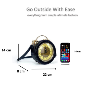 Vintage Clock-Looking Round Shoulder Bag - Image 3